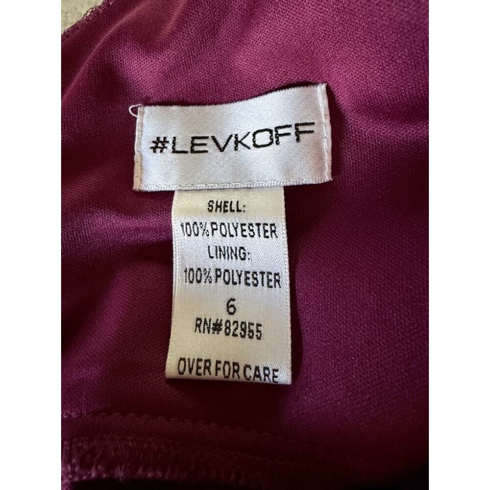 LEVKOFF Burgundy Chiffon Bridesmaid Dress Size 6 Formal Maxi - Picture 5 of 7